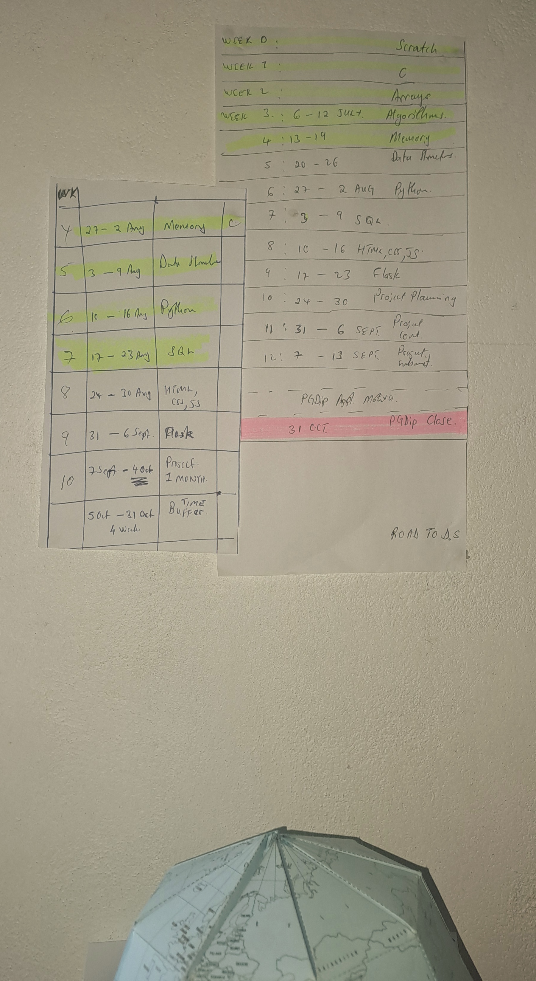 CS50 Personal Schedule